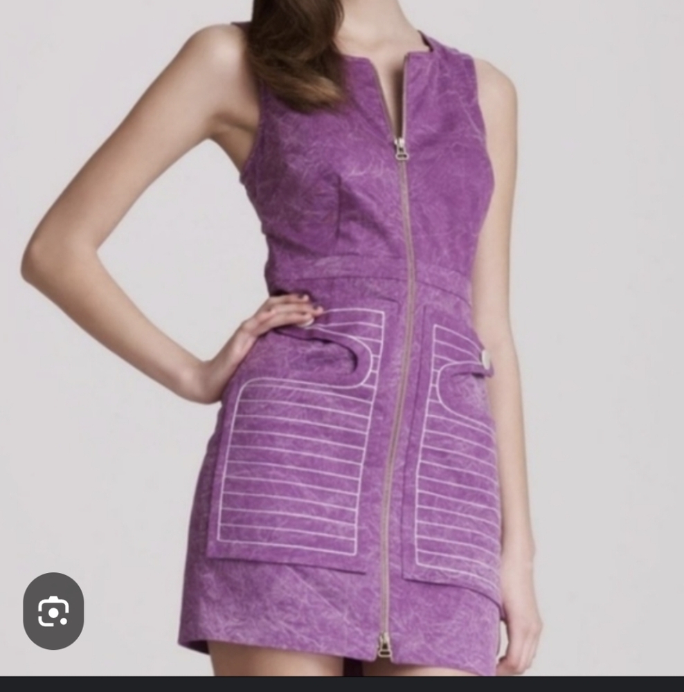 Kelly Wearstler Vibrant Purple Detailed Zip Front Dress